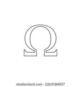 Black omega symbol icon. Ohm icon. greek alphabet letter. Vector illustration isolated on white background.