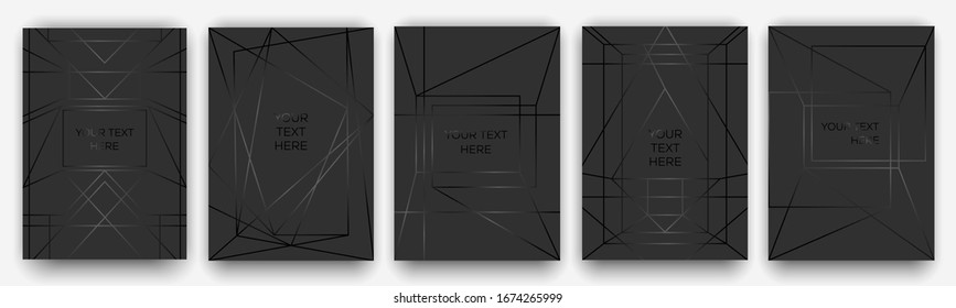 Black on black. A4 layout for modern design. Luxury templates for corporate printing.