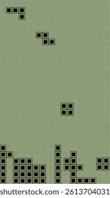 Black on grey brick retro game, playing tetris on a two color screen.
