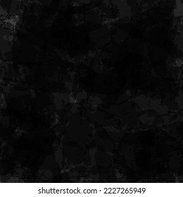 Black on black texture seamless pattern, distressed grunge background vector illustration, black stone, concrete wall, watercolor backdrop