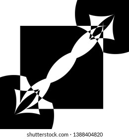 black on transparent background abstract arabesque bug duel designer graphic