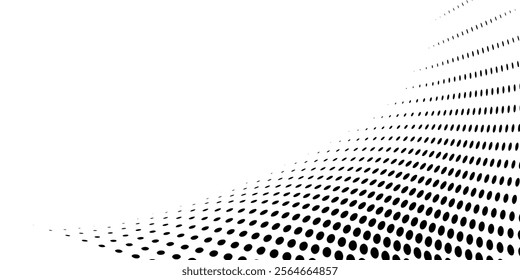 Black on white abstract dotted halftone background