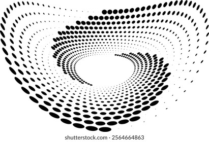 Black on white abstract dotted halftone background