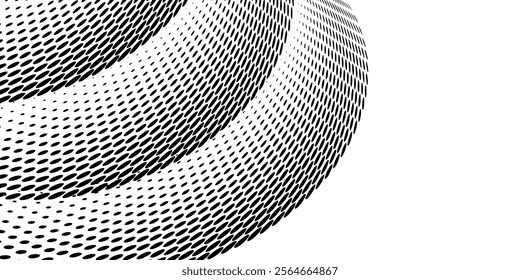 Black on white abstract dotted halftone background