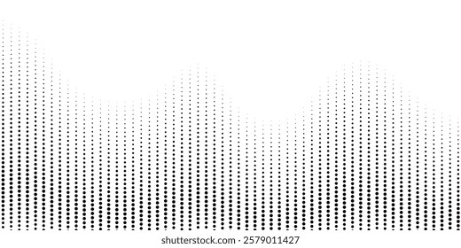 Black on white abstract dotted halftone background.
