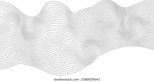 Black on white Abstract flowing wave lines background. Design element for technology, science, modern concept.vector eps 10	