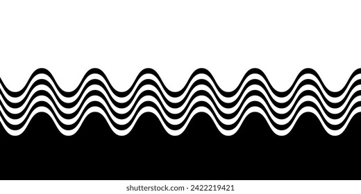 Tiras de onda de línea de perspectiva abstracta en blanco sobre blanco con efecto 3d dimensional aislado en blanco.