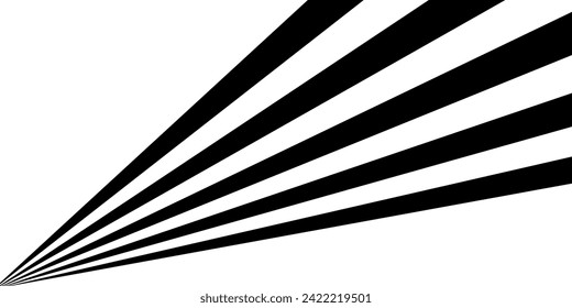 Schwarz auf weiß abstrakte Perspektive Linie Stripes mit 3D-Effekt einzeln auf weiß.
