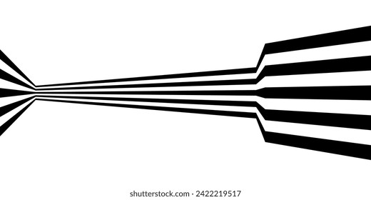 Tiras de onda de línea de perspectiva abstracta en blanco sobre blanco con efecto 3d dimensional aislado en blanco.