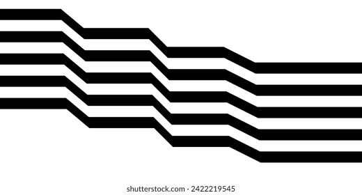 Tiras de onda de línea de perspectiva abstracta en blanco sobre blanco con efecto 3d dimensional aislado en blanco.
