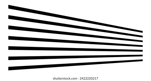 Rayas de línea de perspectiva abstracta en blanco sobre efecto 3d aislado en blanco.