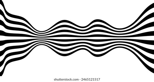 Línea de perspectiva abstracta negra sobre blanca