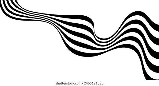 Línea de perspectiva abstracta negra sobre blanca