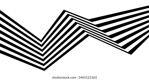 Línea de perspectiva abstracta negra sobre blanca