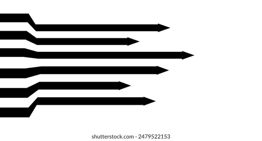 Negro sobre blanco abstracto línea de la perspectiva rayas de onda con efecto 3d dimensional aislado sobre fondo blanco