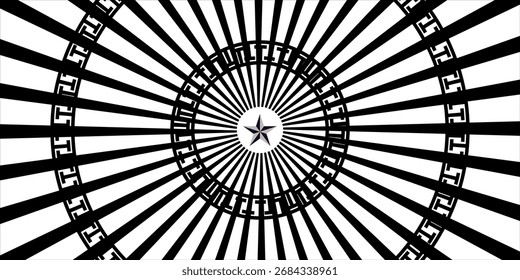 Preto em branco abstrato linhas de perspectiva listras de onda com efeito dimensional 3d isolado no branco.