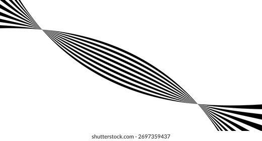 Rayas abstractas blancas de la línea de la perspectiva con efecto dimensional 3d aisladas en el fondo blanco
