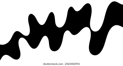 Black on white abstract wave line sticker