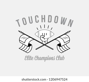 Black on white American Football touchdown champions is a vector illustration about sport