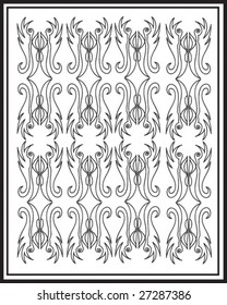 Black on White Angel Pattern
