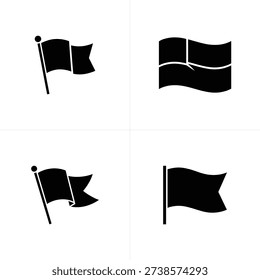 Black on white background black flag waving flag symbol