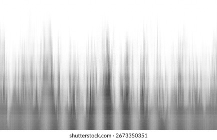 Schwarz auf weißem Hintergrund. Rasterpunkthintergrund. Handzeichnung. Nicht KI, Schwarz und Weiß lösen den Halfton-Grunge-Effekt auf. Vektorgrafik