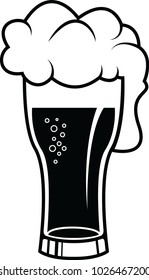 Black on White Beer Mug