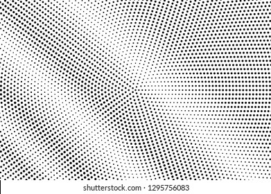 Black on white centered halftone texture. Faded dotwork gradient. Dotted vector background. Monochrome halftone overlay for vintage cartoon effect. Perforated retro card. Abstract dotwork surface