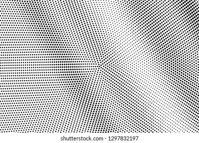 Black on white centered halftone texture. Diagonal dotwork gradient. Dotted vector background. Monochrome halftone overlay for vintage cartoon effect. Perforated retro card. Abstract dotwork surface