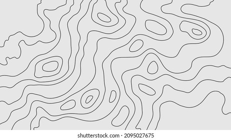 The black on white contours vector topography stylized height of the lines. The concept of a conditional geography scheme and the terrain path. Wide size. Map on land vector terrain Illustration.