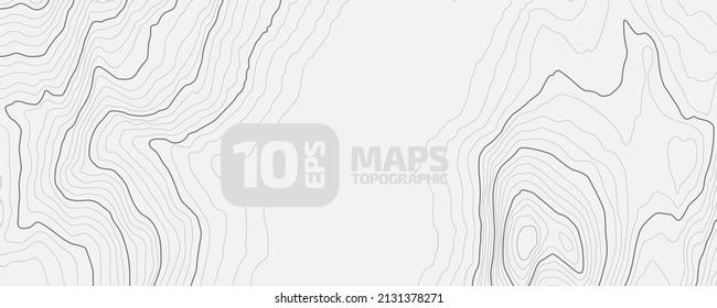 The Black On White Contours Vector Topography Stylized Height Of The Lines. The Concept Of A Conditional Geography Scheme And The Terrain Path. Ultra Wide. Map On Land Vector Terrain Illustration.