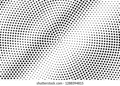 Black on white grunge halftone vector. Digital dotted texture. Sparse dotwork gradient. Monochrome halftone overlay for cartoon effect. Perforated background in retro style. Ink dotwork surface