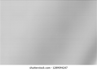 Black on white halftone vector. Small dotted texture. Regular dotwork gradient. Monochrome halftone overlay for cartoon effect. Perforated background in retro style. Abstract dotwork surface