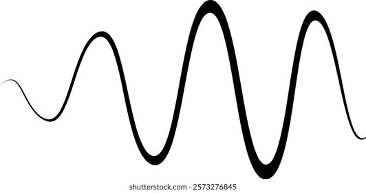 Black on white Horizontal zig zag line wave element. undulating zigzag, crisscross stripes