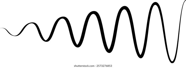 Black on white Horizontal zig zag line wave element. undulating zigzag, crisscross stripes