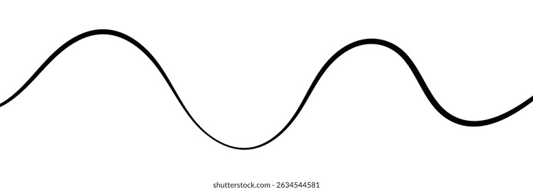 Black on white Horizontal zig zag line wave element. undulating zigzag, crisscross stripes . Vector Illustration . EPS 20 . 