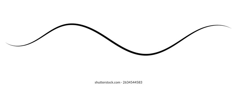 Black on white Horizontal zig zag line wave element. undulating zigzag, crisscross stripes . Vector Illustration . EPS 20 . 