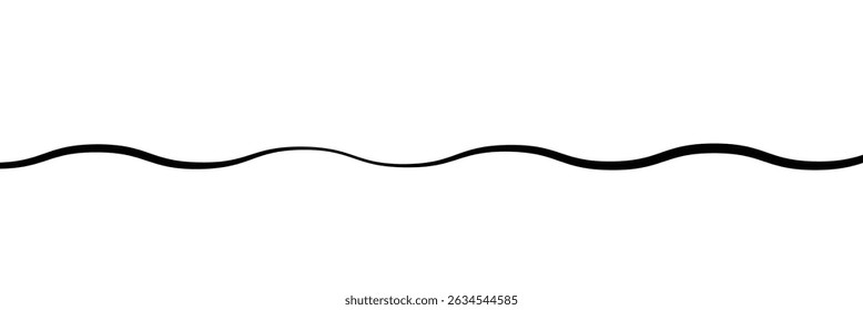 Black on white Horizontal zig zag line wave element. undulating zigzag, crisscross stripes . Vector Illustration . EPS 20 . 