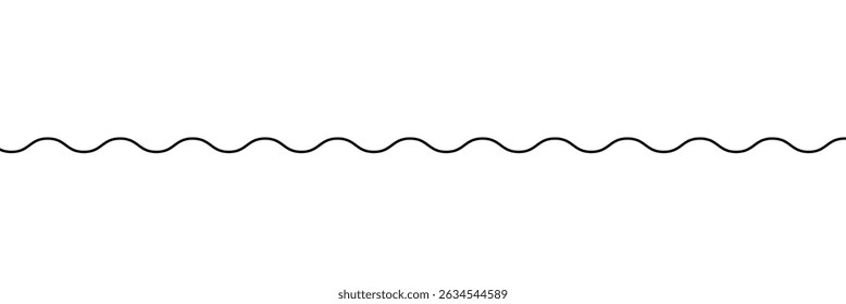 Black on white Horizontal zig zag line wave element. undulating zigzag, crisscross stripes . Vector Illustration . EPS 20 . 