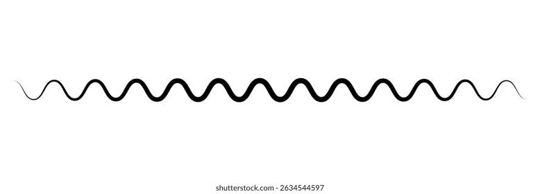 Black on white Horizontal zig zag line wave element. undulating zigzag, crisscross stripes . Vector Illustration . EPS 20 . 