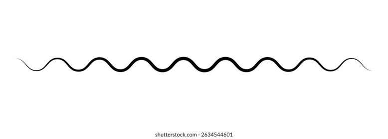 Black on white Horizontal zig zag line wave element. undulating zigzag, crisscross stripes . Vector Illustration . EPS 20 . 