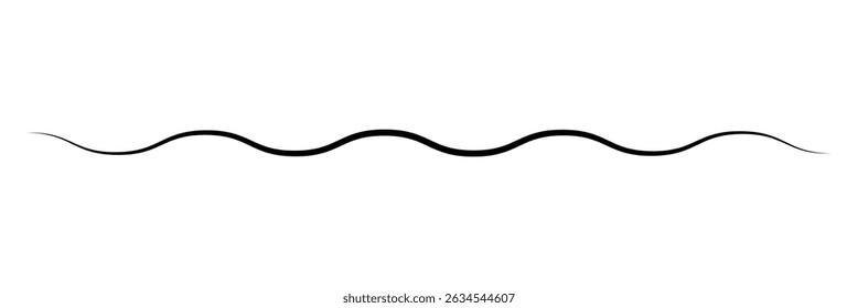 Black on white Horizontal zig zag line wave element. undulating zigzag, crisscross stripes . Vector Illustration . EPS 20 . 