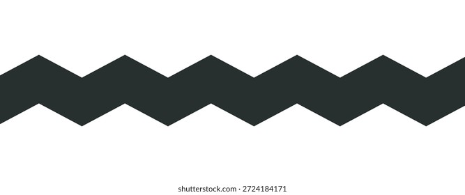 Schwarz auf weiß Horizontale Zickzacklinie.