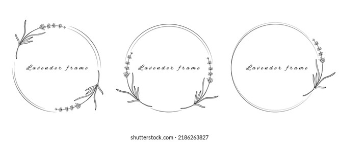 Black on white lavender hand drawn logo template in elegant and minimal style. Vector illustration.