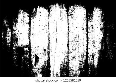 Black on white lumber texture. Timber board surface with vignette. Distressed vector overlay for vintage effect. Abstract grainy surface. Uneven texture with frequent grit. Material design template