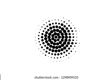 Black on white oversized halftone texture. Round dotwork gradient. Distressed dotted vector background. Monochrome halftone overlay. Vintage cartoon effect. Perforated texture. Retro dotwork surface
