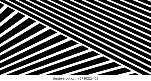 Preto sobre listras de linha de perspectiva branca com efeito dimensional 3d