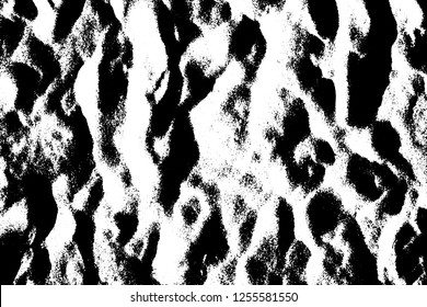 Negro sobre textura manchada blanca. Superficie de arena monocroma. Superposición vectorial en peligro para efecto vintage. Superficie granulada abstracta. Textura desigual con arenilla frecuente. Plantilla de diseño de material