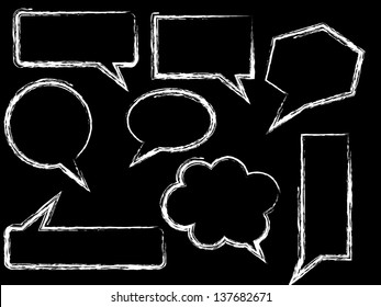 Black on white talk bubbles