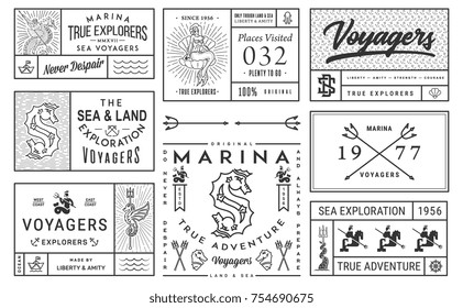 Black on White Vector Sea Badges Vol. 2 for any use